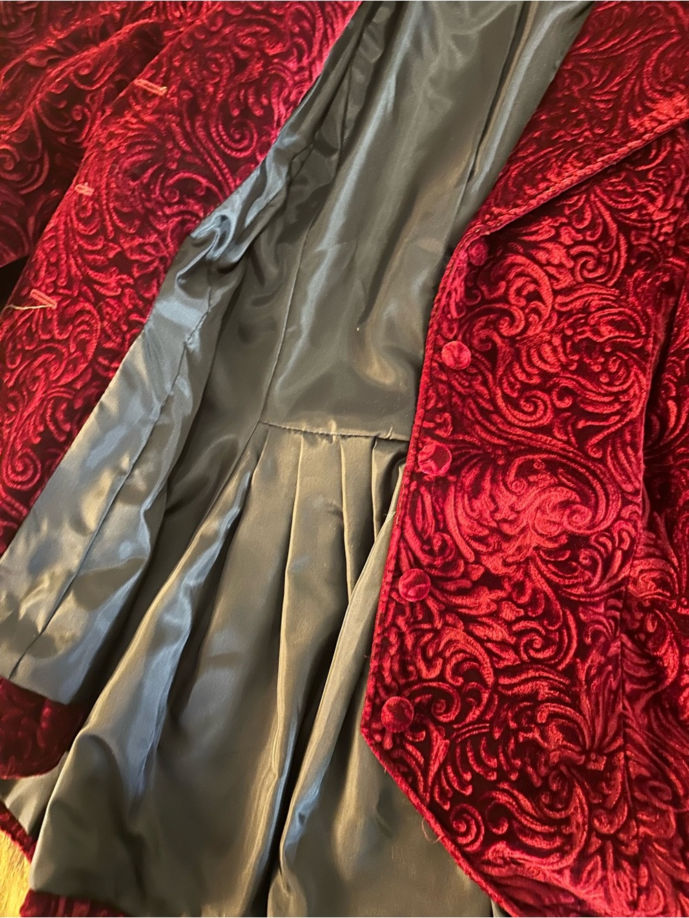 Wahmaker Burgundy Embossed Velvet Blazer - Picture 2 of 5